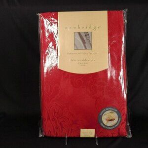 Newbridge Damask Red Tablecloth‎ Water Repellent 60 x 84 Oblong Christmas New